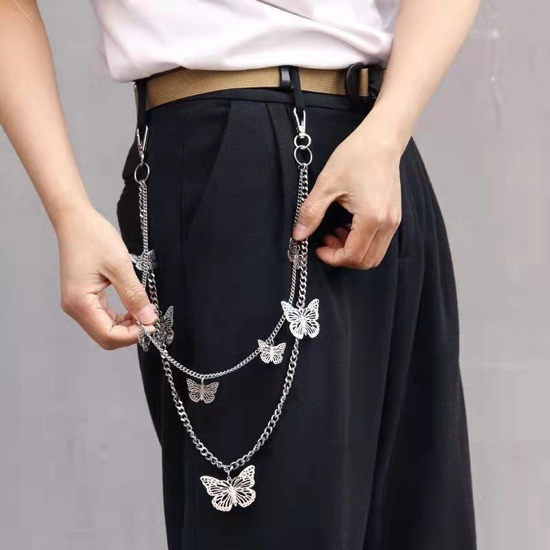 Plane Hollow Big Butterfly Jeans Chain Women.