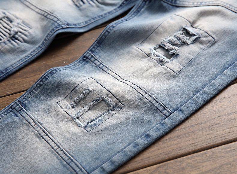 Men's Patch and Fade Jeans. Cotton,Denim,Faded,Jeans,Patch