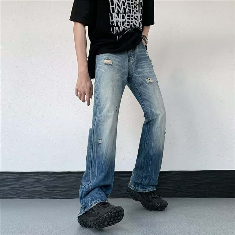 Men's High Street Straight Jeans Men. Cotton,Denim,Jeans,Loose,Straight