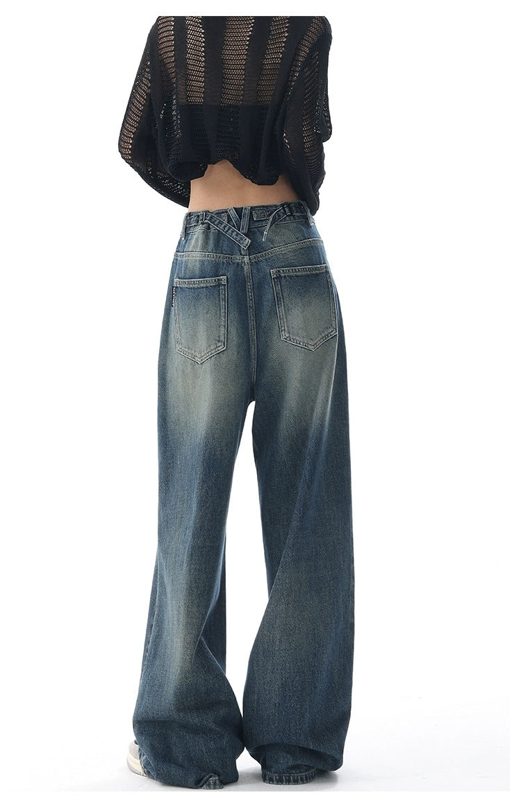 New American Retro Washed Jeans For Women.