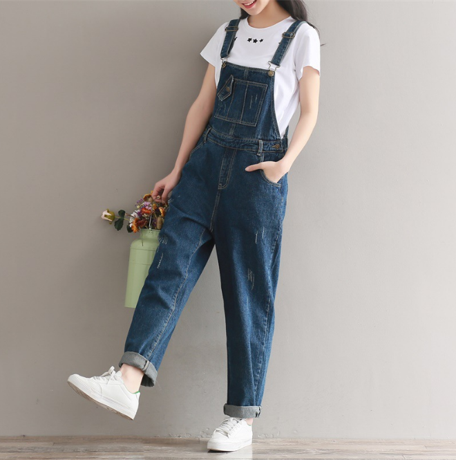 Women's Jumpsuit Denim Romper Overalls.