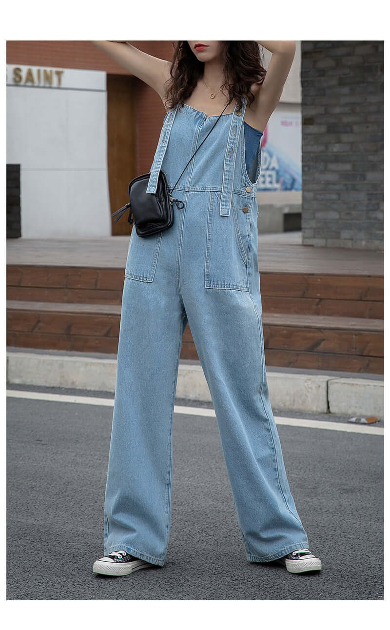 Retro denim overalls. Cotton,Denim,Jumpsuit