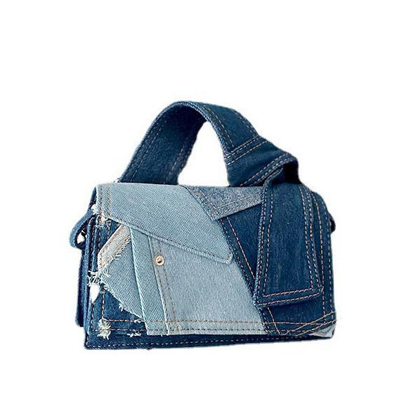 Denim Stitching Crossbody Bag Girls. Bag,Cotton,Denim