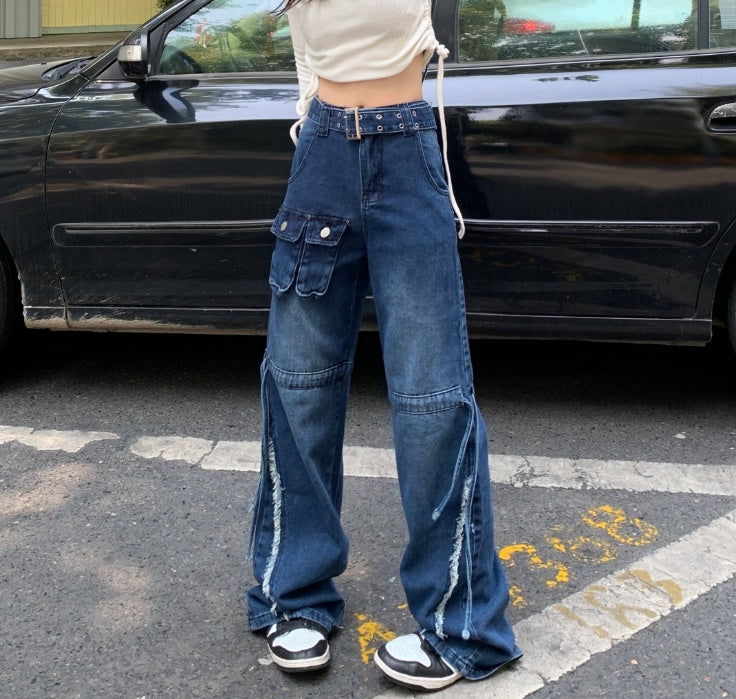 Vintage High Waist Loose Wide Leg Jeans.