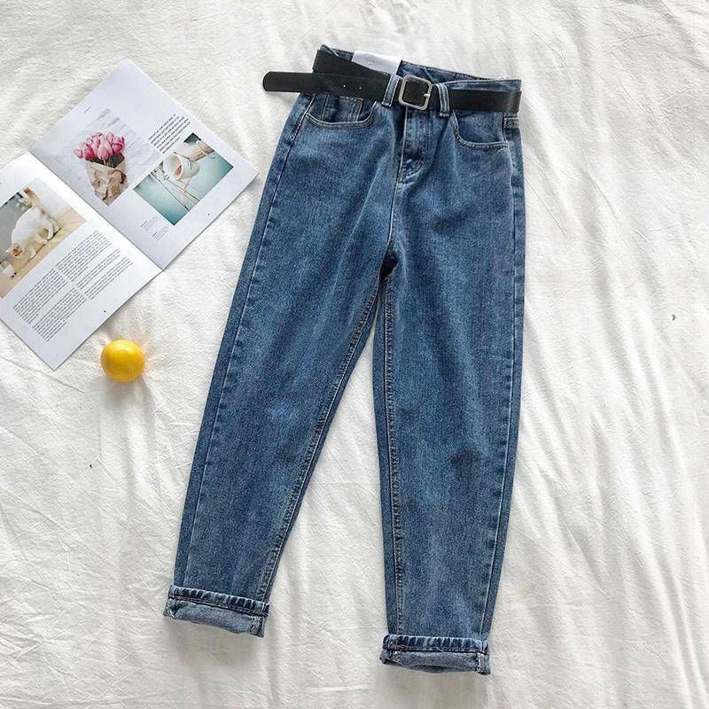 High Waist Jeans Women Straight Harem.