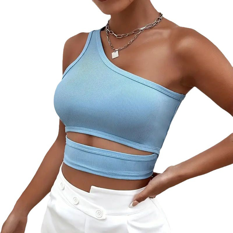 Ladies Crop-Top Tight-Fitting Vest