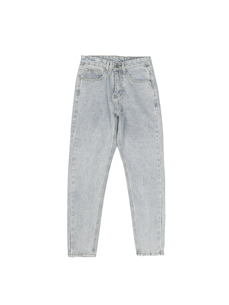 Washed Distressed Fit Straight-leg Jeans. Denim,Distressed,Jeans,Straight