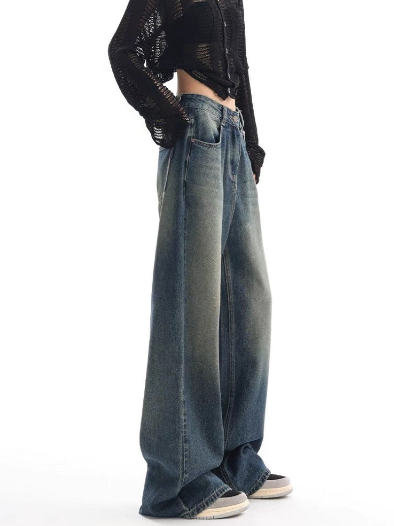 New American Retro Washed Jeans For Women.