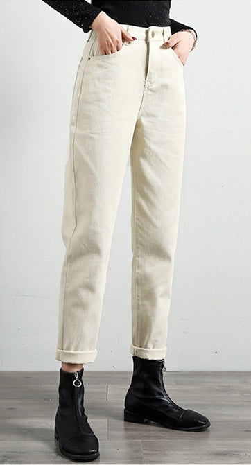 Loose Harem High Waist Jeans - Straight Retro.