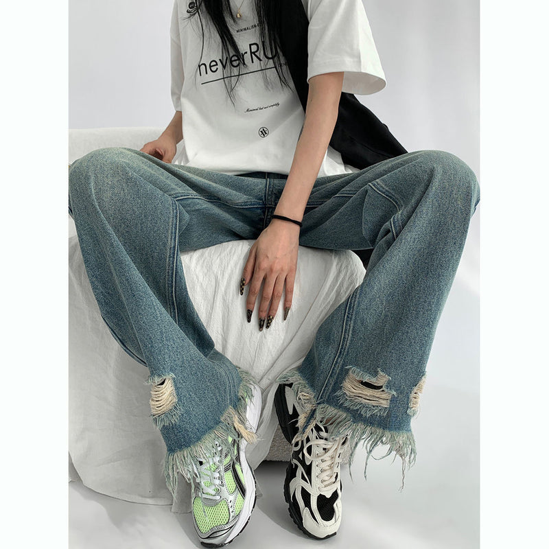 Design Sense Vintage Ripped Jeans For Women. Jeans