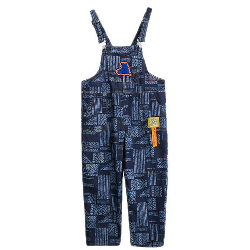 Large Size Denim European Printed Denim Fashion Girl. Cotton,Denim,Jumpsuit