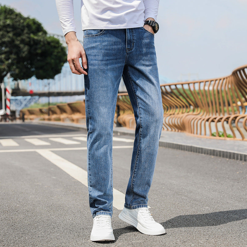 Soft And Comfortable Straight Stretch Jeans. Denim,Jeans,Straight,Stretch