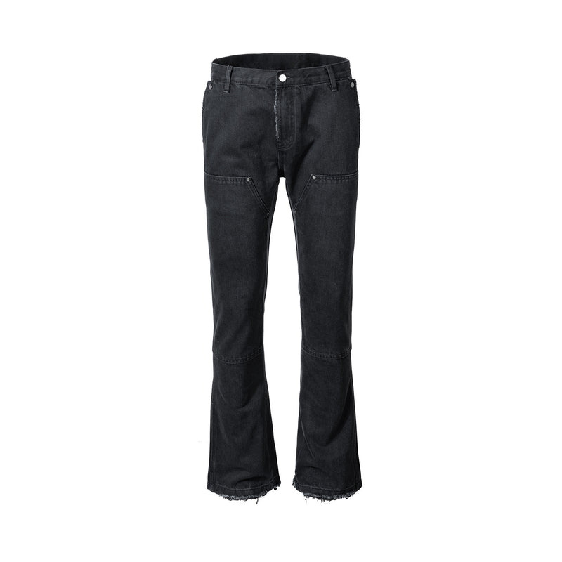 Micro Flared Wide Leg Black Jeans. Dark,Denim,Flare,Jeans,Wide