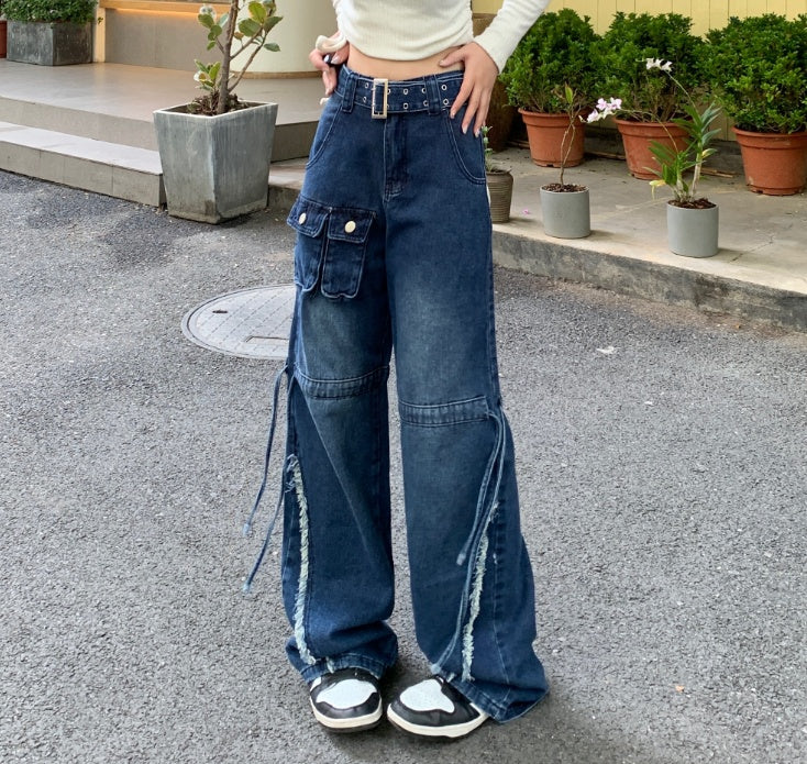 Vintage High Waist Loose Wide Leg Jeans.