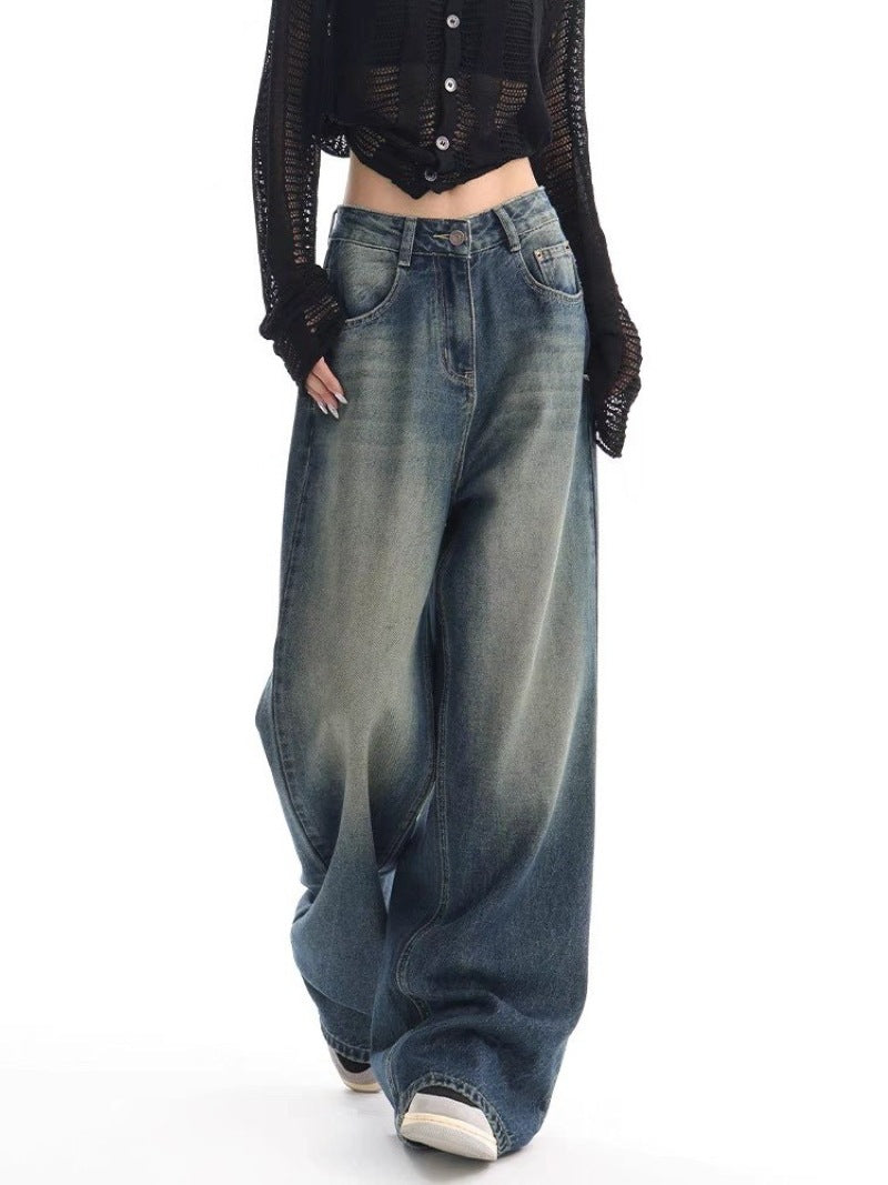 New American Retro Washed Jeans For Women.